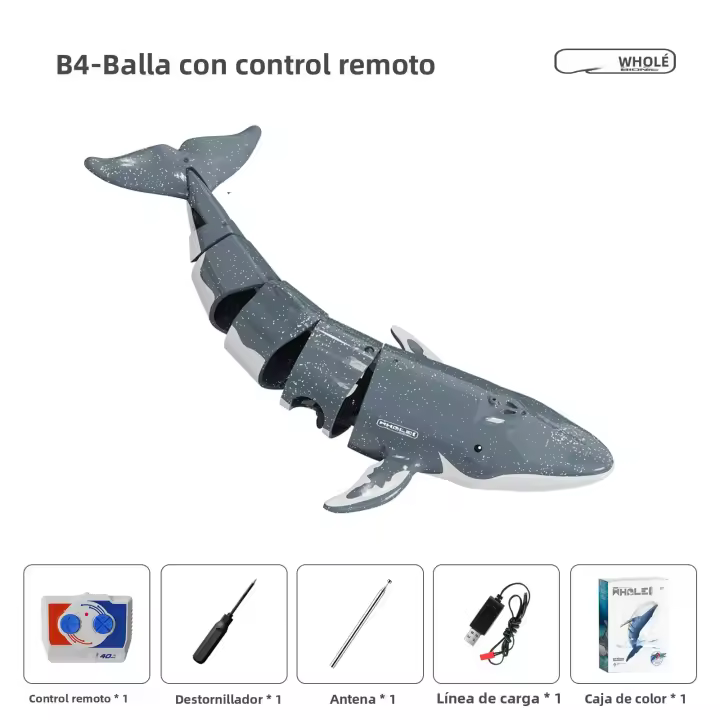 Submarino RC Remotamente Controlado Juguete De Nave Acuática Para Niños Delfín Ballena Tiburón Diversión En Piscinas Lago Regalo De Juguetes Para Agua - 1