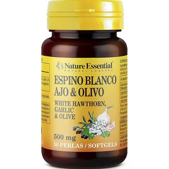 Nature Essential Espino blanco + ajo + olivo 500 mg. 50 perlas - 1
