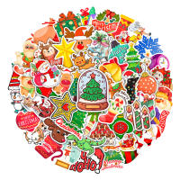 50PCS Etiquetas De Papel Anime Navideño Impermeables Para Skateboard Y Uso En Laptops Coches Guitarras Teléfonos Coloridas - details 2