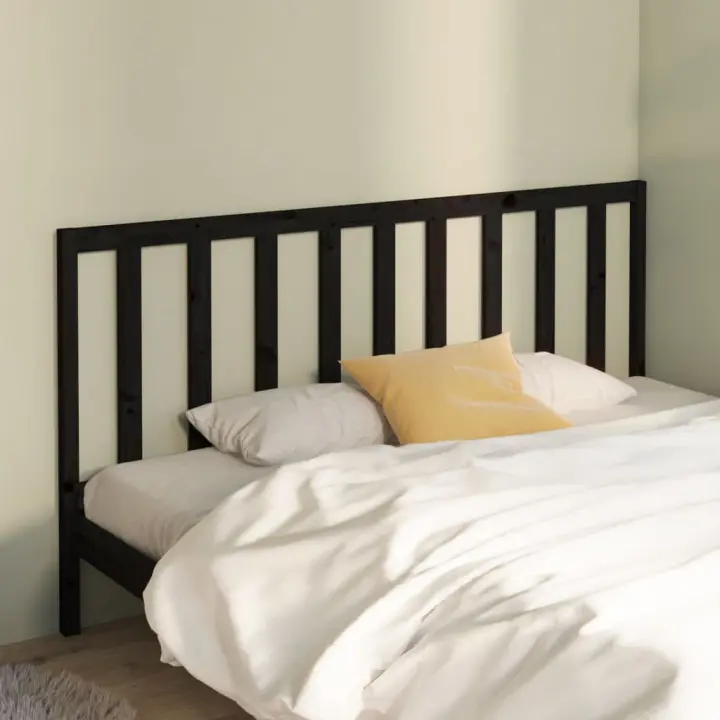 Cabecero de cama madera maciza de pino negro 206x4x100 cm - 1