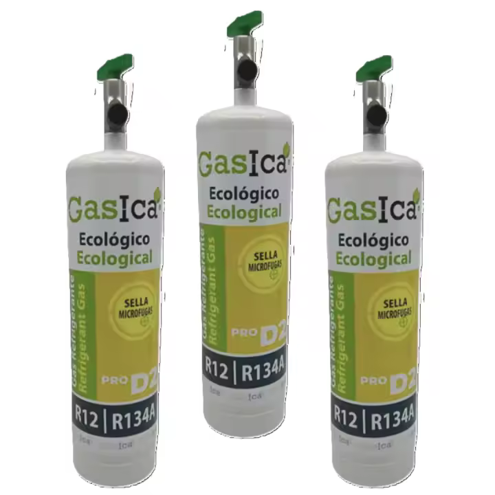 Pack X3 botellas Refrigerante D2 PRO 400gr - Sustituto R134A-R12 ecológico - Máximo rendimiento para aire acondicionado coche - 30% de ahorro - Marca confiable - 1