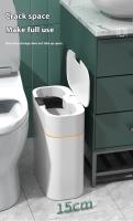 Bandeja De Papel Y Sandwich Inteligente Automática Para Baño Recipiente De Basura Eléctrico Con Cubierta Estrecho - details 2