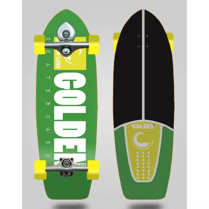 Golden Sand Surfskate Complete with Buri Trucks - Icon Green White 29 - 1