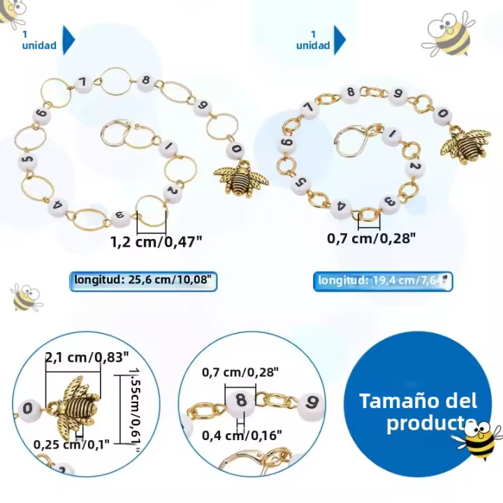 2 Pcs Encantos De Oveja Contador De Filas De Tejido Acabado En 0-9 Marcadores De Costura De Cuentas De Acrílico Para Crochet - 1
