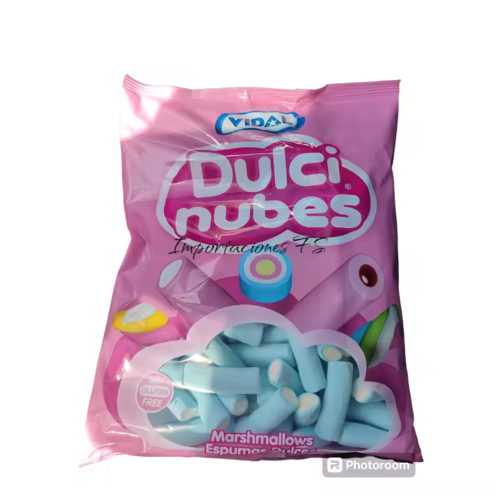 Dulci nubes Vidal. Marshmallows. Espumas dulces. Color azul. 125 Piezas. - 1
