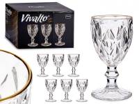 Arte Regal Set 6 Copas de agua 254 ml diseño diamante filo oro - details 1