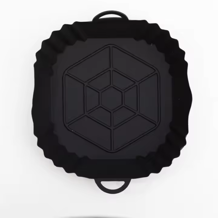 Placa De Hornear De Silicona Para Air Fryer Con Manija Reutilizable Cuadrada Herramienta De Cocina Resistente a Químicos - 1