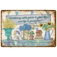 Cartel De Metal Retro Con Flores Vintage Para Decoración De Jardín Arte Murallero De Hogar Placa De Latón Regalo Para Decoración De Pared Y Cuarto - details 30