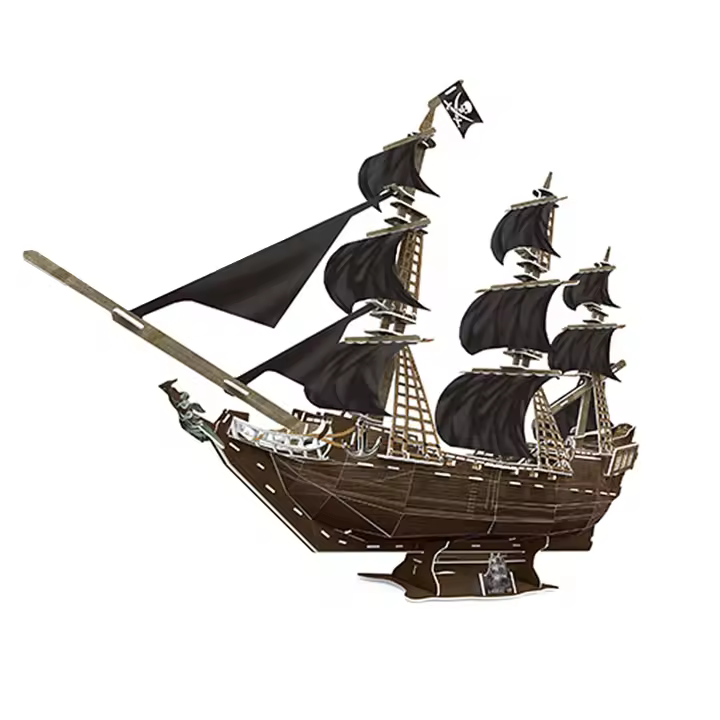 DAM. Puzle 3D de cartón del barco pirata La Perla Negra. 157 piezas. 52x11x41cm. - 1
