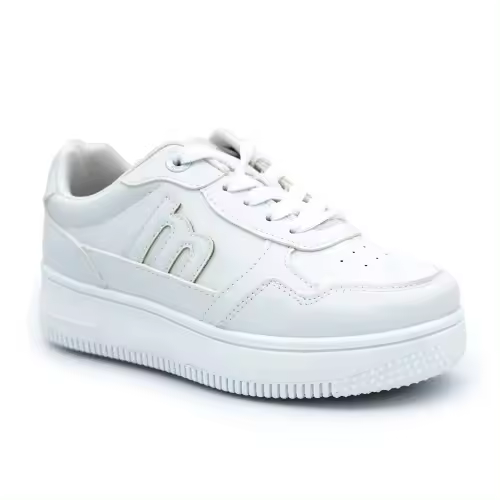 Zapatillas plataforma MUSTANG MTNG 48822 con cordones. En blanco y multicolor - 1