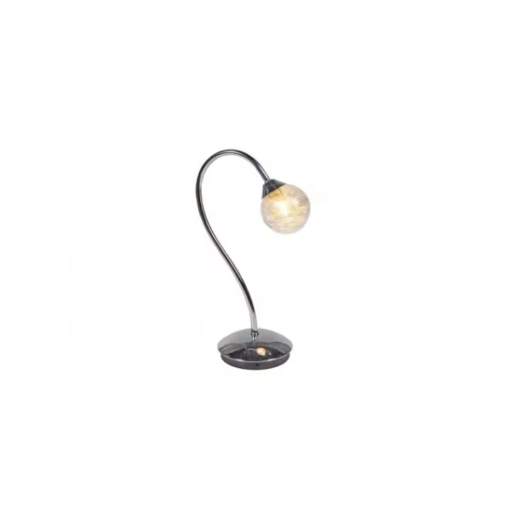 LÁMPARA DE SOBREMESA. MATERIAL METAL. TULIPA DE CRISTAL.  COLOR CROMO.  LUZ G9  40W. Ref.145 - 1