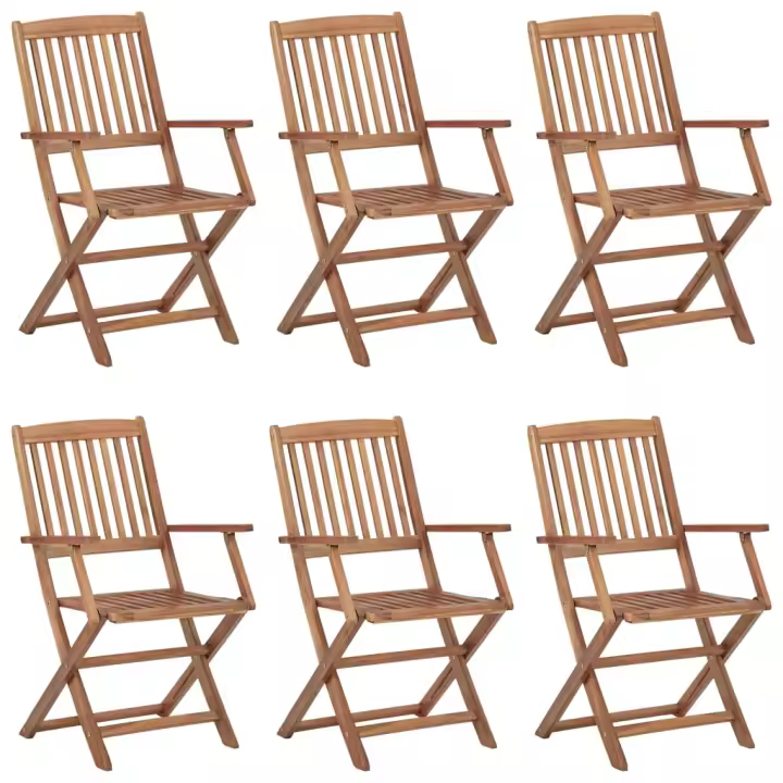 Sillas de Jardín de 6 UDS y de Madera de Acacia - 1