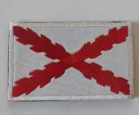 Parches tela bordados bandera  CRUZ BORGOÑA. medidas 8x5 cm - details 1