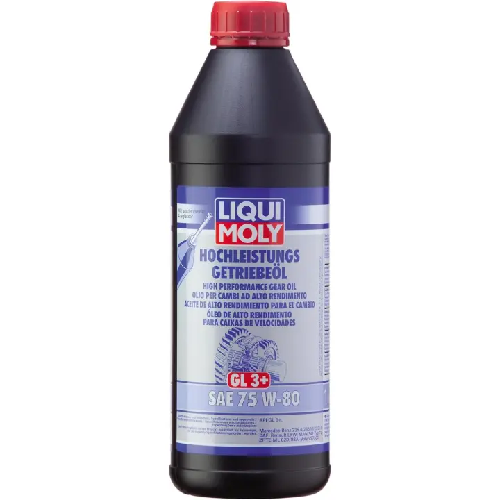 LIQUI MOLY Aceite de alto rendimiento para el cambio (GL3+) SAE 75W-80 | 1 L | Aceite de engranajes | Aceite hidráulico | 4427 - 1