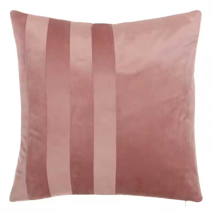 Ixia Regal, cojín rosa de terciopelo para decoración (45 x 45 cm) - 1