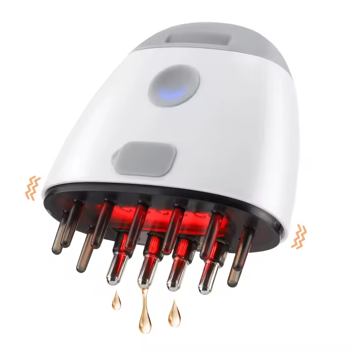 Masajeador De Escalpelo Eléctrico Para Crecimiento Del Cabello Con Terapia De Luz Roja Infrarroja Y Vibración De Frecuencia Alta Peine De Masaje Capilar Aplicador De Aceite - 1