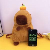 Mochila De Peluche Capybara Kawaii Moda Muñeco De Peluche Bolsa De Hombro Para Niños Bolsa Miniatura Regalo Para Novia - details 3