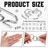 Juego De Puzzle De Hilo Metálico Desafío Cerebral IQ Prueba Juguete De Desbloqueo De Anillo Chino Juego De Magia Geométrico Para Adolescentes Y Adultos - details 1