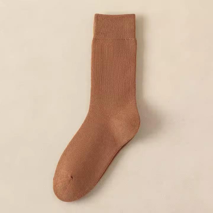 Calcetines De Algodón De Alta Calidad Para Mujer Invierno Cálidos Gruesos Sin Costuras Suaves Elásticos Transpirables Anticongelantes De Terry - 1