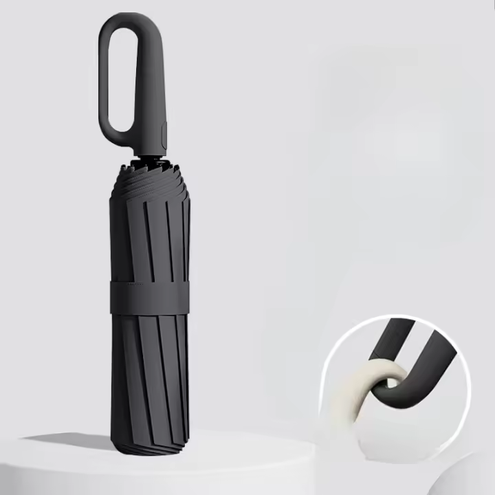 Paraguas Automático De Dos Propósitos Resistente Al Viento Y a La Lluvia UV Resistente Con Hebilla De Anillo Portátil Para Exteriores Para Adultos Tamaño 48-53cm - 1