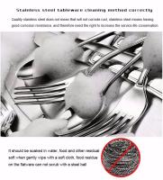 Juego De Comedor Portátil Para Viajes Y Senderismo Con Bolsa Cuchillo Tenedor Cuchara Palillos De Acero Inoxidable Reutilizable Color Plata - details 10
