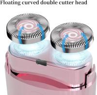 Afeitadora compacta de varias partes con luz LED, cabezales dobles curvos flotantes, afeitadora eléctrica suave e indolora para brazos, axilas, bikini, espalda, - details 0
