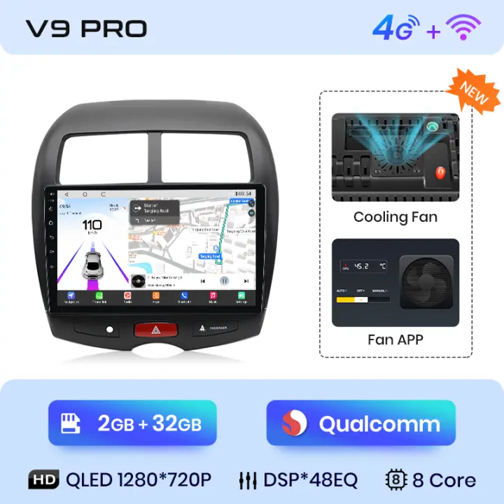 Junsun Android 13 Radio para Mitsubishi ASX 1 2010 2011 2012 2013 2014 2015 2016 de Coche con Chip Qualcomm de 8 Núcleos CarPlay Inalámbrico Autorradio Estéreo Pantalla HD Multimedia - 1