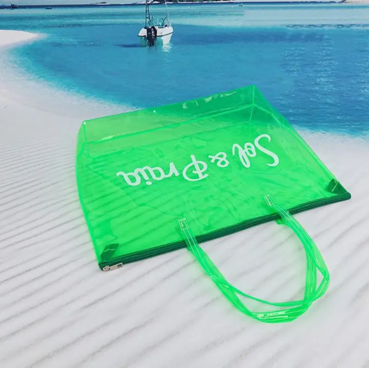 EILV Bolso de Playa Transparente Mujer Grande Impermeable | Bolsa PVC Colorida para Piscina, Playa, Vacaciones, Compras - 1
