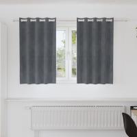Cortinas Blackout vidaXL con Ojetes 2 pcs Super Gris Claro Terciopelo - details 0