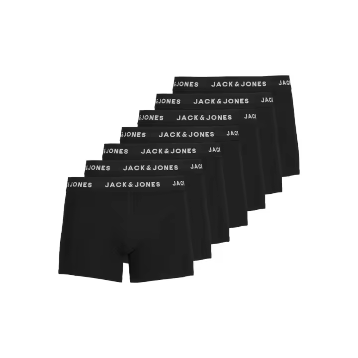 Jack & Jones Jachuey 12171258 - Pack de 7 Bóxers de Algodón Elástico para Hombre - Negro - 1