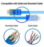 AMPCOM RJ45 Plug Cat6 Passthrough Connectores Fácil De Triturar Conector Modular Para Red Cable UTP Aislado Herramienta De Cableado De Computadora - details 7