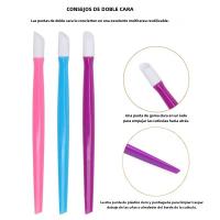 10pcs Herramienta De Eliminación De Piel Muerta Para Uñas Con Punta De Goma Para Manicura Arte De Uñas Color Aleatorio - details 1