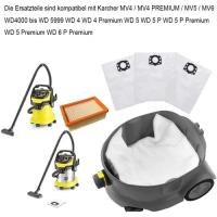 2 filtros y 6 bolsas de reposición compatibles con Karcher WD4, WD5, WD5P, WD6 Premium, WD6P, MV4, MV5 y MV6 - details 2