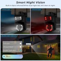 Cámara De Seguridad IP Inalámbrica Exterior 4K 8MP HD Con Lente Doble Wifi PTZ Cámara De Vigilancia Automática iCsee Para Calle - details 7