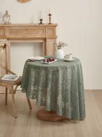 Mantel Redondo De Encaje Verde Para Bodas Y Fiestas Al Aire Libre Fácil De Transportar Y Decorar Material De Poliéster Mantel De Mesa Para Uso Doméstico Y Eventos - details 8