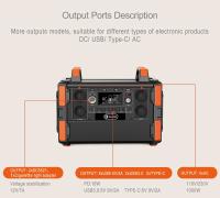 Flashfish F132 Estación de energía portátil de 1000W, generador solar de batería LiFePo4 de 1041.6Wh/327600mAh, toma de corriente alterna de 230V, 19 salidas, pantalla LED - details 4