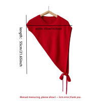 Chal Triangular Asimétrico Para Mujer Primavera Verano Moda Versátil Acompaña Trajes Suéter De Lana Corto Capa Con Abertura Casual - details 0