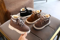 Botas De Invierno Para Niños Lona De Algodón Interior De Peluche Estilo Infantil Zapatos Para Niñas Y Niños Bebé Todoterreno Antideslizante Talla True round Toe Lazo De Cordón Material De Suela De Goma - details 1