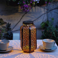Lámpara Solar LED Retro De Hierro Con Mango Para Decoración De Camino Exterior Luz De Metal Vintage Fuente De Energía Solar - details 1