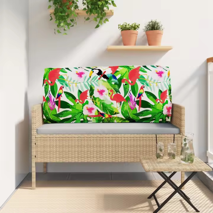 Cojín Exterior vidaXL Estampado Tropical Poliéster 120 x 12 x 40 cm - 1