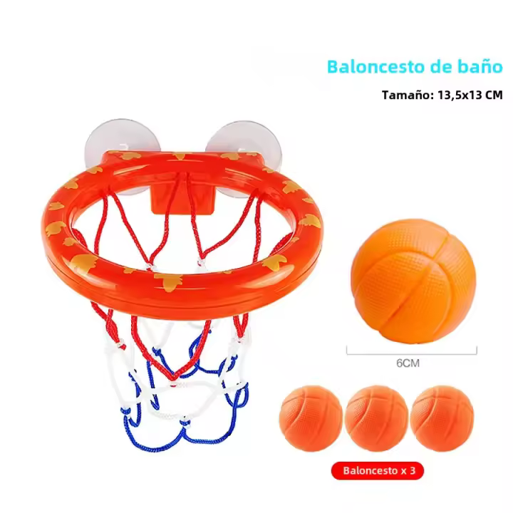 Juguetes De Baño Para Niños Con Anillo De Basquetbol Y 3 Bolas Suaves Adhesivo Fuerte Juego De Tiro En El Baño Para Niños De 3-6 Años - 1