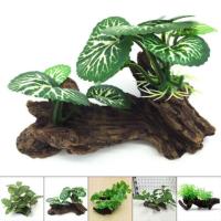 Decoración De Acuario De Térmica Plástica En Forma De Tronco De Tortuga Para Tanque De Peces Y Reptiles Raíces Artificiales Ornaments Para Aquario - details 3