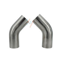 Agujeros De Escape Para Automóvil Tubo De Acero Inoxidable 304 De 51mm 63mm 76mm Conexión De Soldadura De Butt Enfriamiento De 45 Grados - details 1