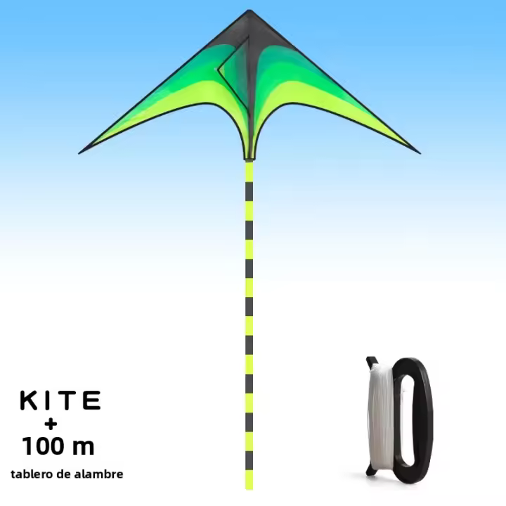 YongJian Kite Delta Grande Para Niños Y Adultos Fácil De Volar Con Cola De 6m Juguete De Exterior De Poliéster Triangular - 1