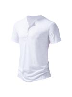 Camiseta De Verano Para Hombre Cuello Henley Manga Corta Casual Transpirable Quick Dry Polyester Streetwear Top - details 7