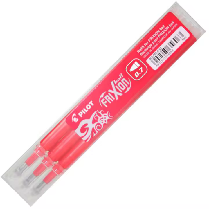 Pilot Pack 3 Recambios para Bolígrafo Frixion Ball/Clicker Tinta Borrable Rojo - 1