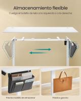 Escritorio Eléctrico Regulable en Altura con 4 Memorias, Bolsillo de Almacenamiento, Para Oficina, Estudio, Blanco, Marrón o Negro, 70x160x72-120 cm - details 3