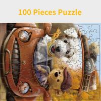 Rompecabezas De Papel 100 Piezas Con Dibujos De Animales De Peluche Juguete Educativo Para Desestresamiento Regalo Para Niños Y Adultos - details 0