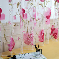 Cortinas De Tules Negras Con Florecimiento Para Decoración De Sala De Estar Y Dormitorio Translúcidas De Chiffon Voile Para Ventanas De Cocina - details 14