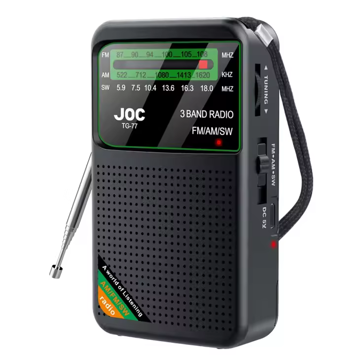 Radio JOC TG-66 Negras FM AM SW operada por batería, altavoz incorporado, soporte de Radio, búsqueda automática Nuevo , ENVIO 24H - 1